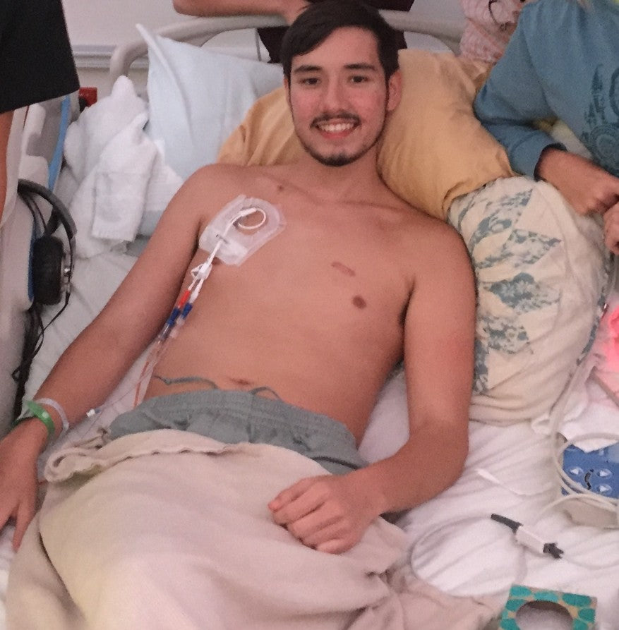 Austin, photographed by his family during treatment.